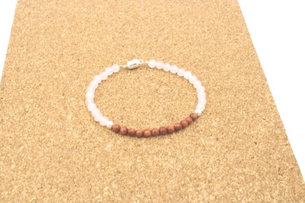 Pulsera de Plata Turmalinas y Cuarzo Rosa - Imagen 3
