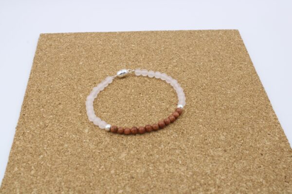Pulsera de Plata Turmalinas y Cuarzo Rosa