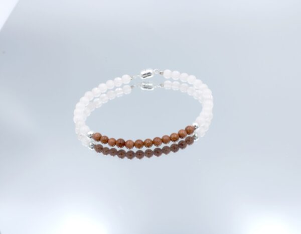Pulsera de Plata Turmalinas y Cuarzo Rosa - Imagen 2