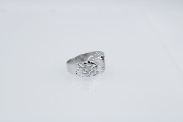 Sortija con Rubí y Circonita en Oro blanco 18 k - Imagen 3