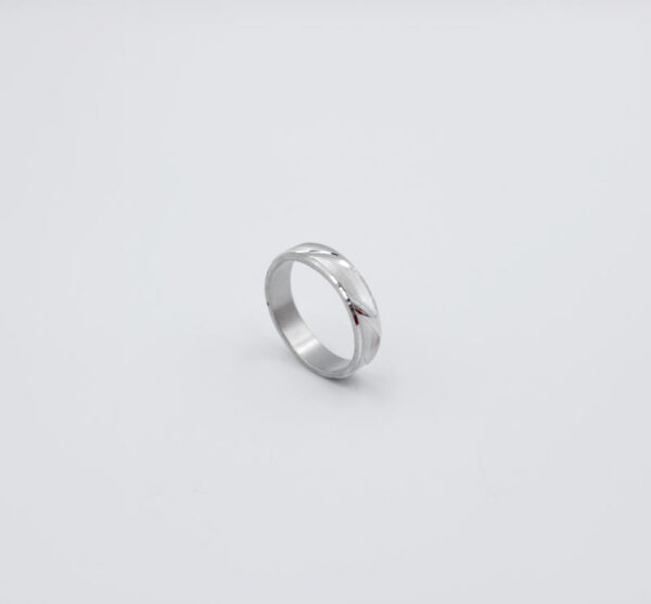 Alianza Plata Ley Unisex tallada 4 mm - Imagen 5