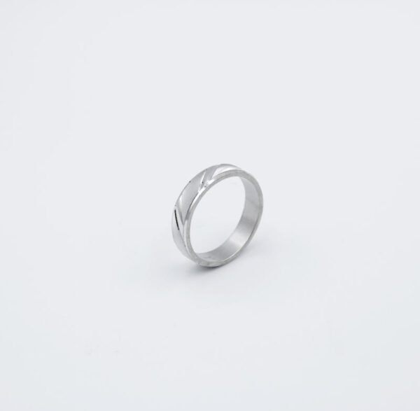 Alianza Plata Ley Unisex tallada 4 mm - Imagen 4