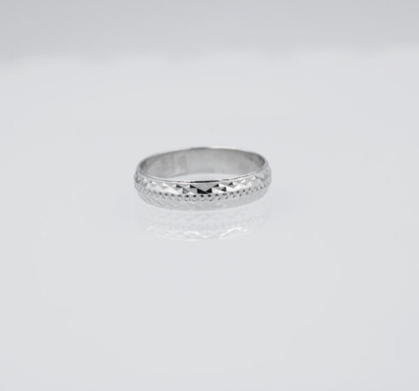 Alianza de Plata Ley Unisex 4 mm Labrada - Imagen 5
