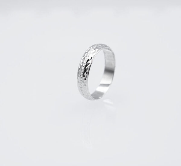 Alianza de Plata Ley Unisex 4 mm Labrada - Imagen 2