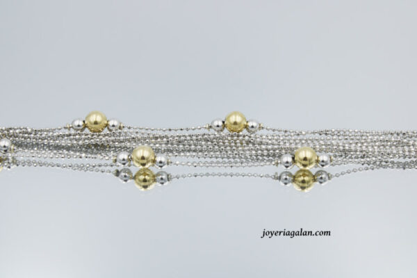 Pulsera Bolas Plata ley Rodiada bicolor - Imagen 5