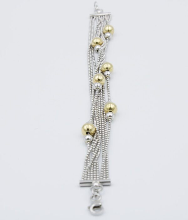 Pulsera Bolas Plata ley Rodiada bicolor - Imagen 3