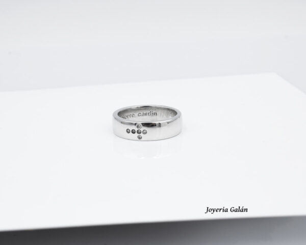 Sortija Pierre Cardin con Brillantes en Plata Ley