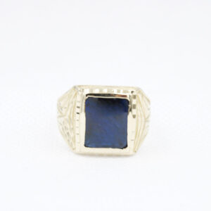 Sello piedra azul en oro 18k para homnbre