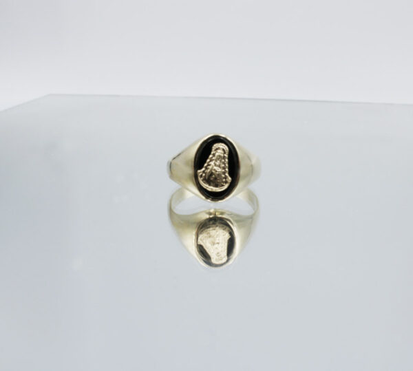 Sello Virgen del Rocio en Oro 18 K Piedra Onix - Imagen 3