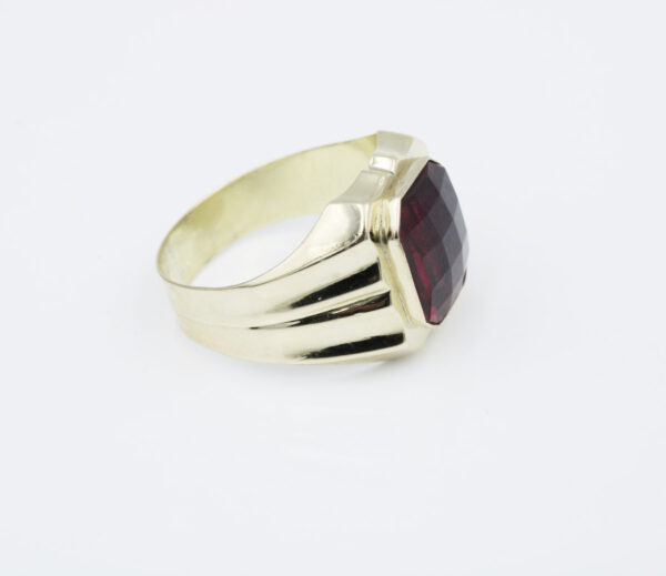 Sello Piedra roja Oro 18k Hombre - Imagen 3
