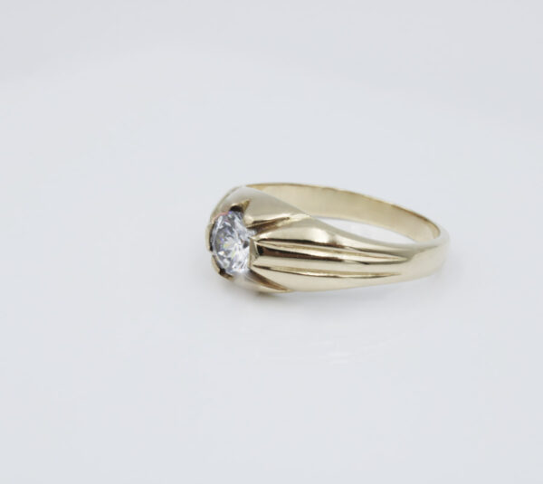 Solitario de Hombre en Oro 18 k y Circonita - Imagen 2