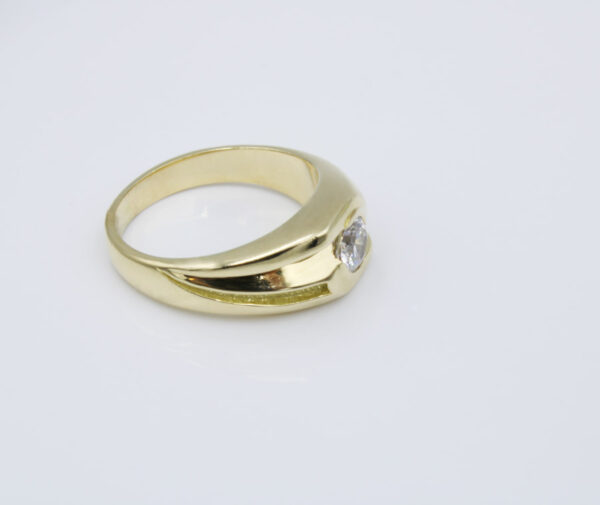 Solitario Hombre en Oro 18K y Circonita - Imagen 3
