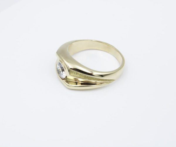 Solitario Hombre en Oro 18K y Circonita - Imagen 2