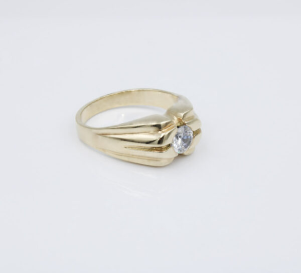 Sortija solitario para hombre Oro 18k.Circonita - Imagen 3