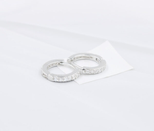 Aros con circonitas en Plata ley 13mm - Imagen 4