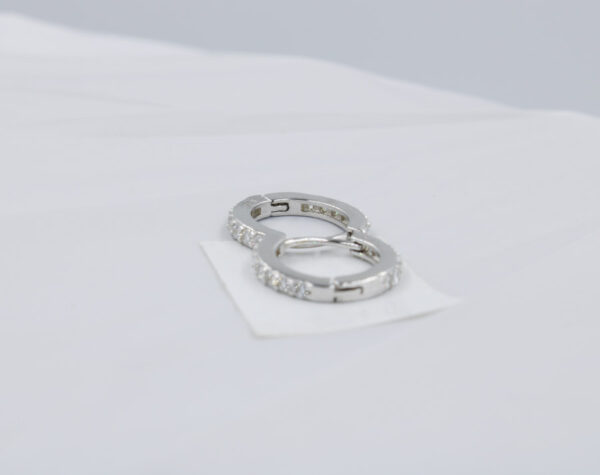 Aros con circonitas en Plata ley 13mm - Imagen 3