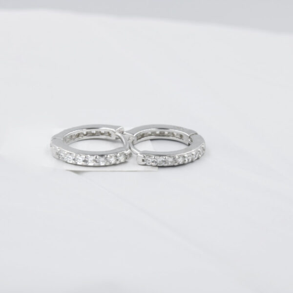 Aros con circonitas en Plata ley 13mm - Imagen 2