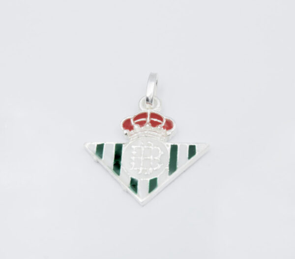 medalla plata escudo Real Betis Balompié en plata de ley y esmalte cristalizado color