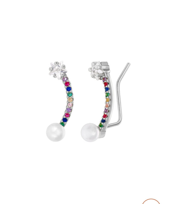 Pendientes Trepador Marea D02001/CL. Plata.Perla y circonitas