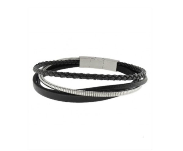Pulsera acero y piel Liska 84BA1208