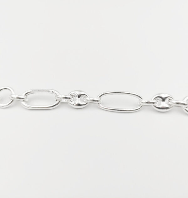Pulsera de Calabrote y eslabones en plata de ley 925
