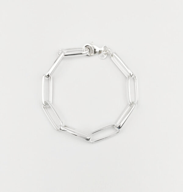 Pulsera eslabones rectangulares en plata de ley 925