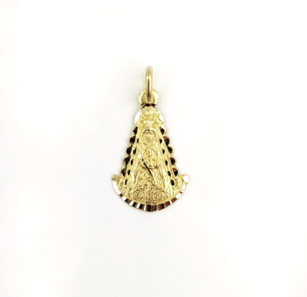 Medalla Virgen del Rocío en silueta oro 18k 17x28mm