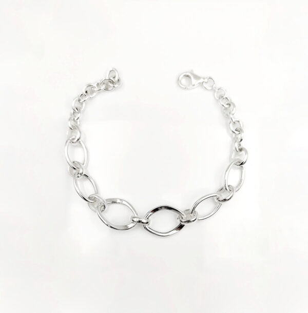 Pulsera eslabones en plata de ley 925