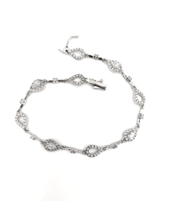 Pulsera Circonitas Oro Blanco 18k 010200460