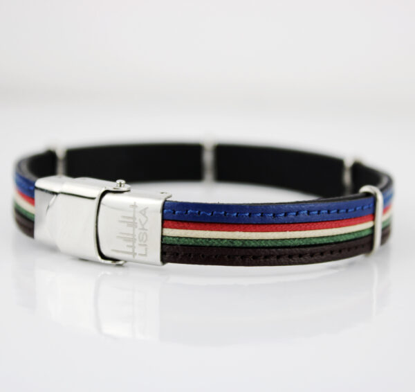 Pulsera marca Liska 84BA1410 en acero y piel color