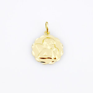 Medalla imagen angelote en relieve oro 18k