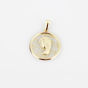 Medalla silueta Virgen niña en oro 18k