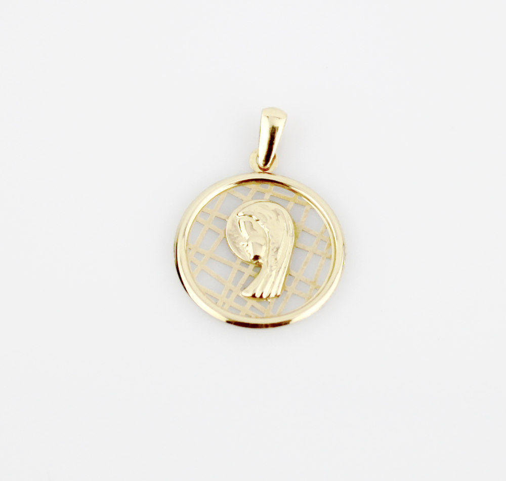 Medalla silueta Virgen niña en oro 18k