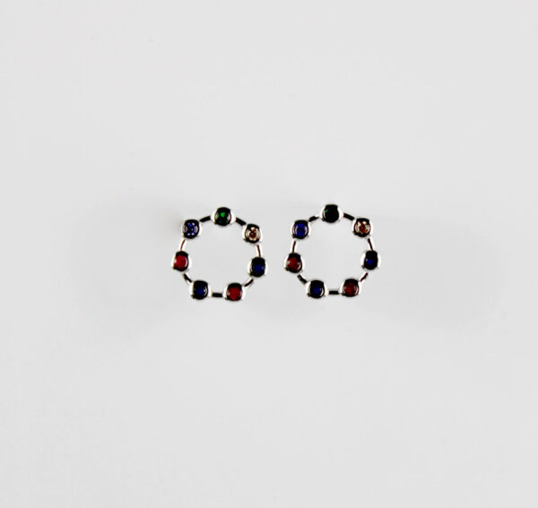 Pendientes Plata ley 925 con piedras de colores