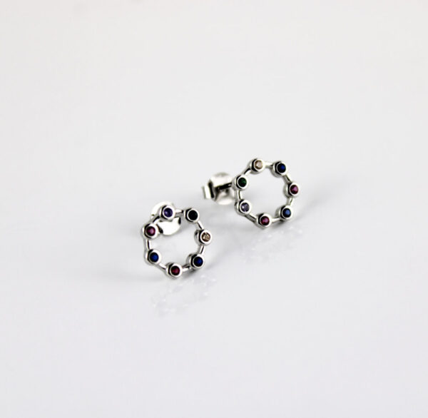 Pendientes Plata ley 925 con piedras de colores