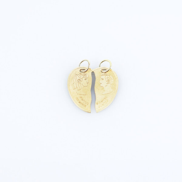 Colgante Corazón partido Mujer-Hombre Oro 18k - 18x18mm
