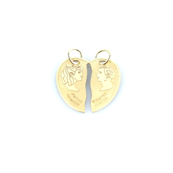 Colgante Corazón partido Mujer-Hombre Oro 18k - 18x18mm