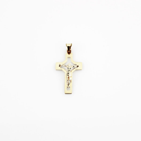Cruz de oro con Cristo 18k 15x28mm