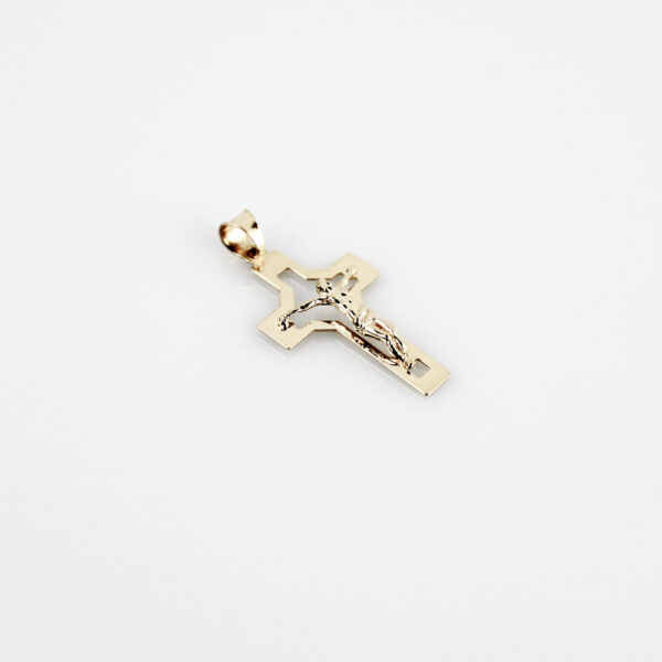 Cruz de oro con Cristo 18k 15x28mm - Imagen 2