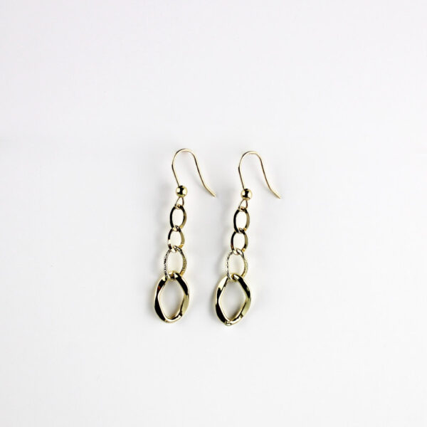 Pendientes largos eslabones Oro 18k