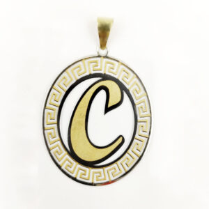 Colgante Letra C en Oro 18k Laser