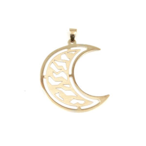 Colgante Luna laser en Oro 18k