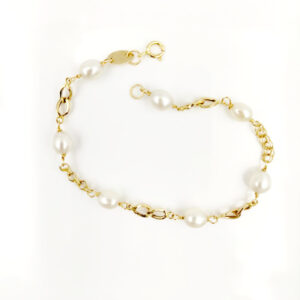 Pulsera Comunión Perlas y Oro 18k