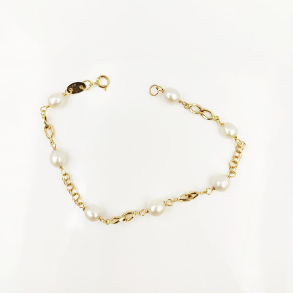 Pulsera Comunión Perlas y Oro 18k