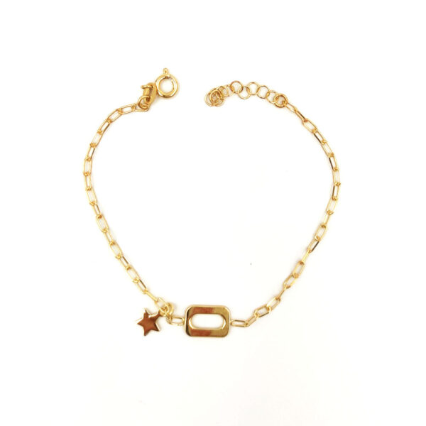 Pulsera con Estrella modelo Bílbao Plata Ley dorada