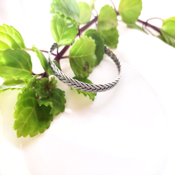 Pulsera Trenza Media caña en Plata Ley 925