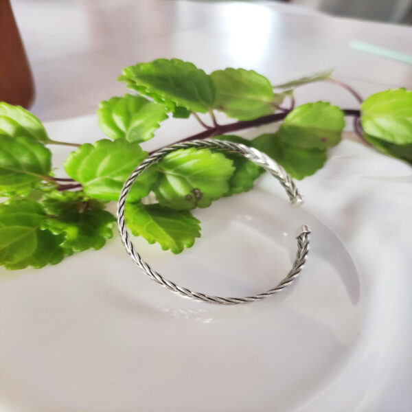 Pulsera Trenza Media caña en Plata Ley 925