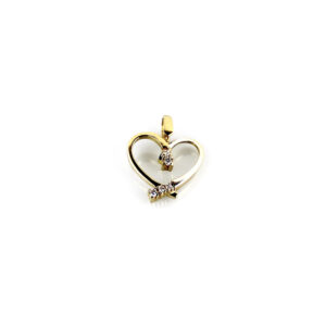 Colgante Corazón Con circonitas en Oro 18k