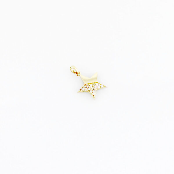 Colgante Estrella con circonitas en Oro 18k