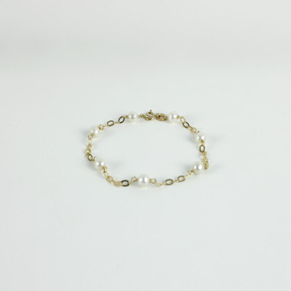 Pulsera Primera Comunión en Oro 18k y perlas